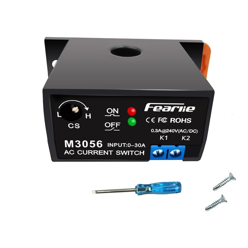 nodehawk Miniature Current Switch,Current Sensing Switch,with Rails,Normally Closed Amp Sensor Monitoring Relay, AC 0-30A Detectable（M3056） - Image 1